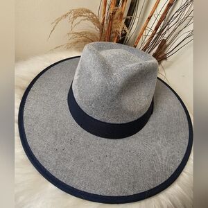 Wide Brim Denim Fedora HAT